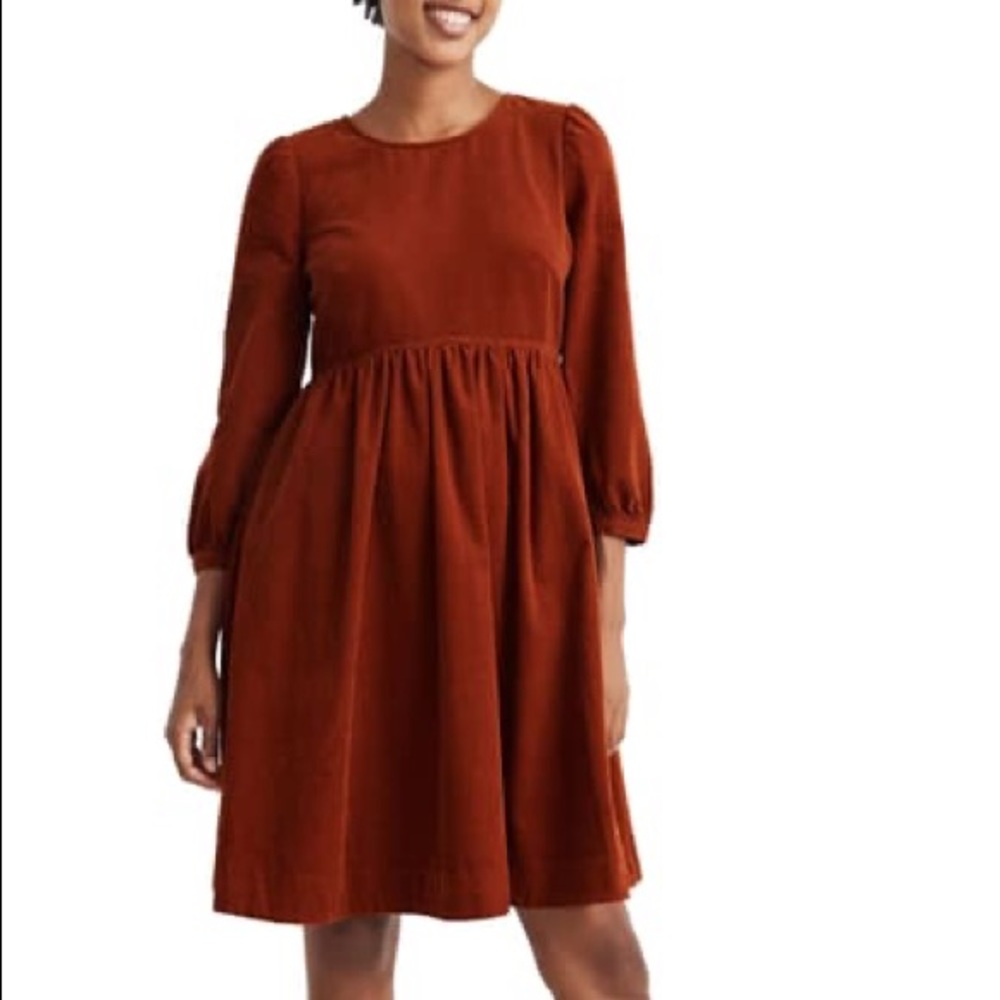Madewell Corduroy Puff sleeve dress